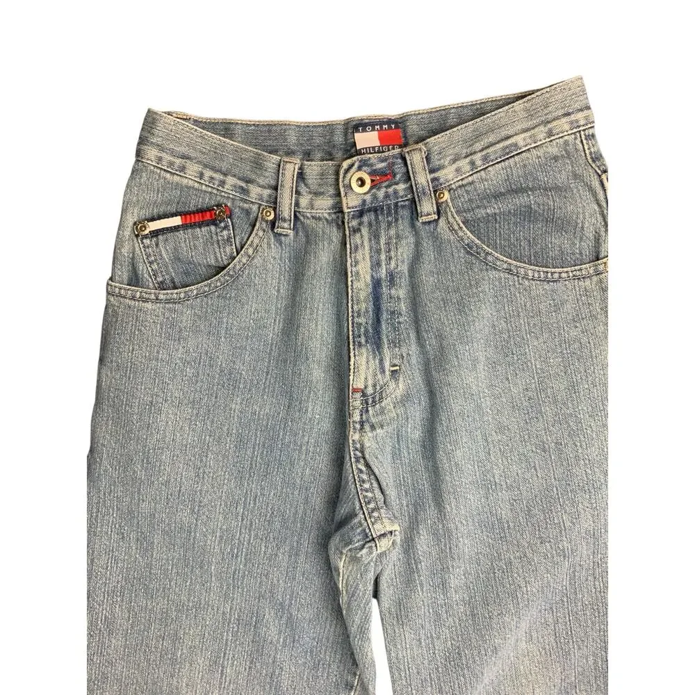 Tommy Hilfiger Jeans Boys 12 Wide Leg Light Wash Y2K Denim Baggy Vintage